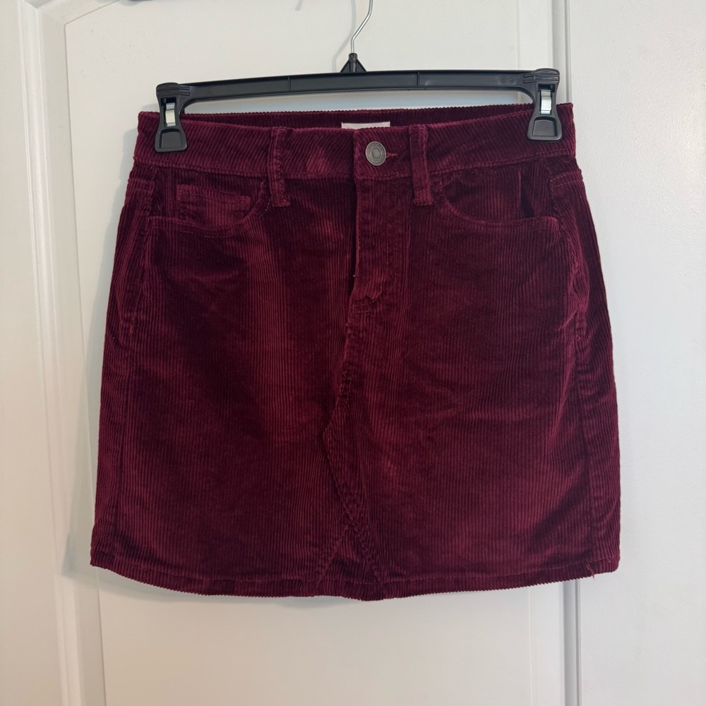 SO Rich Red Corduroy Mini Skirt